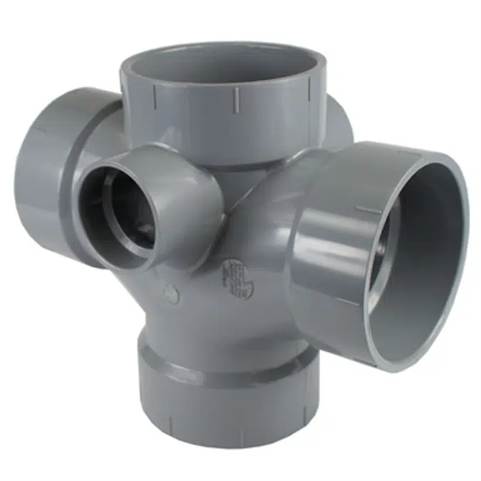 LabWaste® Reducing - Double Sanitary Tee with Right and Left Side Inlet