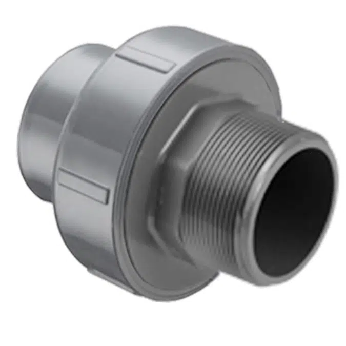 SCH80 CPVC/PVC Union 2000 (Soc x Mpt) w/ FKM O-ring