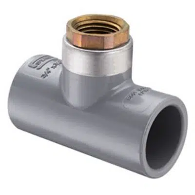 Image for SCH80 CPVC/PVC Tee  - Reducing (Soc x BR Fpt)
