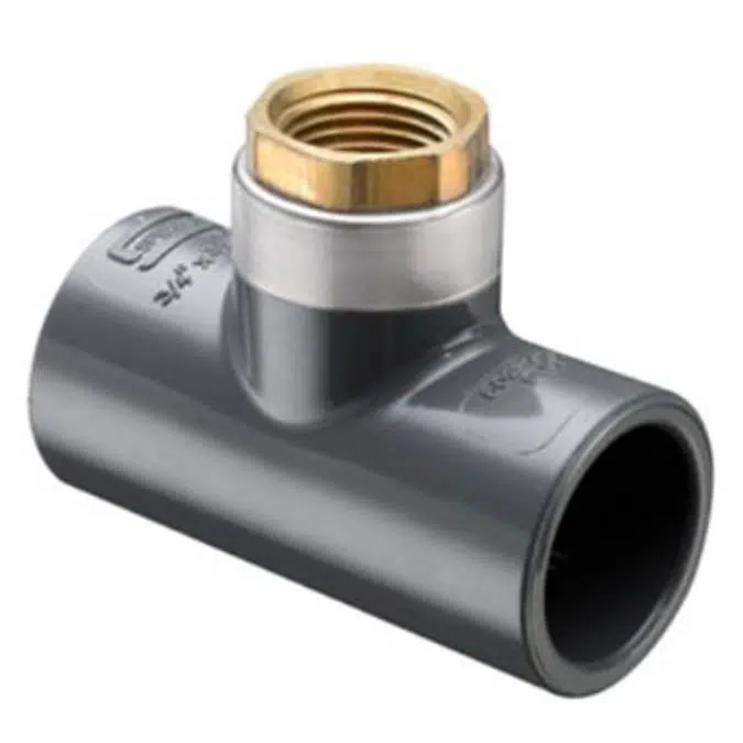 SCH80 CPVC/PVC Tee  - Reducing (Soc x BR Fpt)