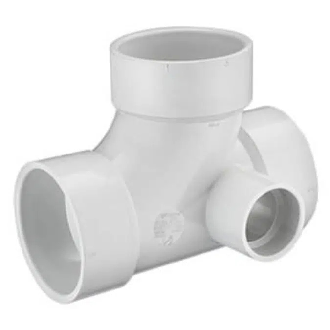 DWV PVC Sanitary Tee with Right Side Inlet