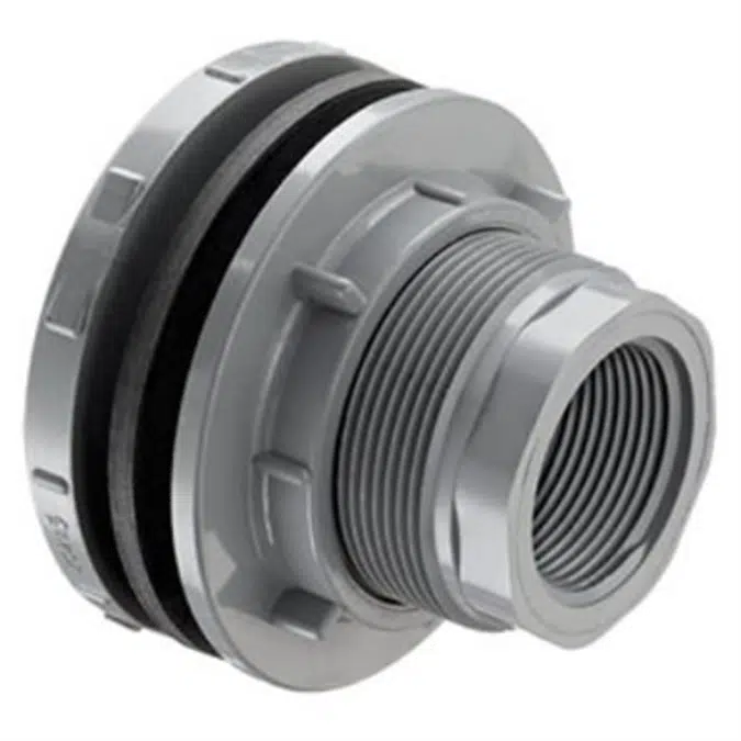 SCH80 CPVC/PVC Tank Adapter - Short (Fpt x Fpt) w/ Neoprene Gasket