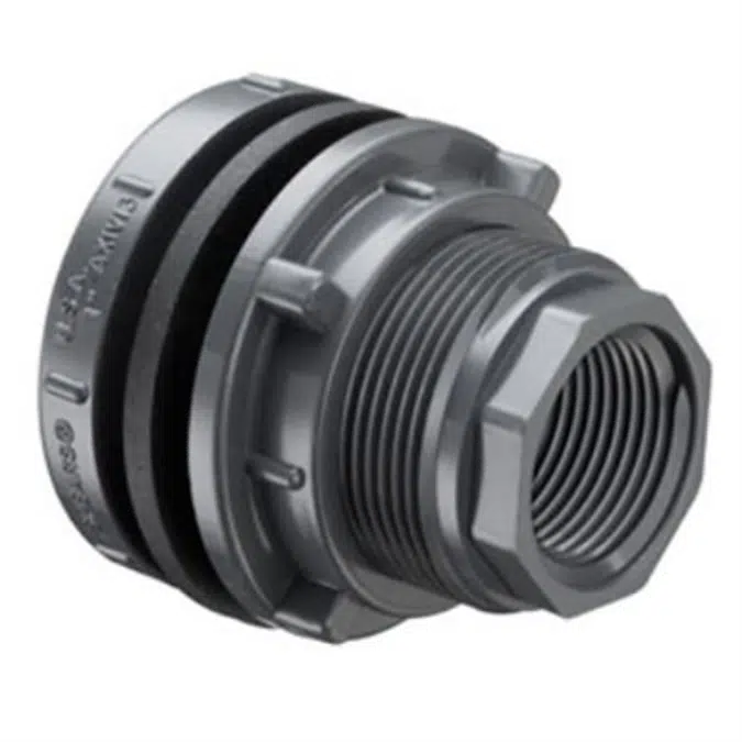 SCH80 CPVC/PVC Tank Adapter - Short (Fpt x Fpt) w/ Neoprene Gasket