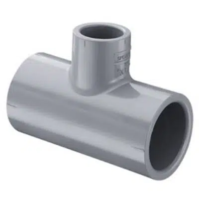 画像 SCH80 CPVC/PVC Tee - Reducing (Soc) - Fabricated
