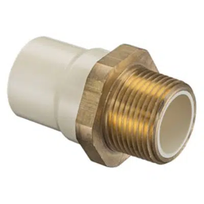 Obrázek pro EverTUFF® CTS CPVC Male Adapter - Transition with CPVC Lined Brass Thread 