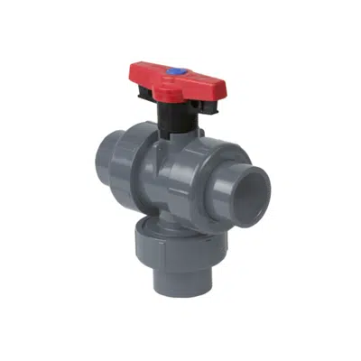 Imagem para Marine True Union 2000 Vertical 3-Way Ball Valves, L-Port, FKM}