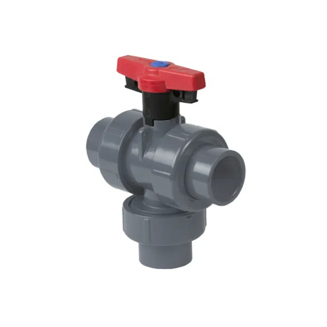 Marine True Union 2000 Vertical 3-Way Ball Valves, L-Port, FKM