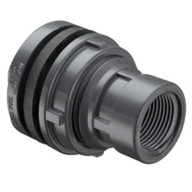 SCH80 CPVC/PVC Tank Adapter - Long (Fpt x Fpt) w/ Neoprene Gasket
