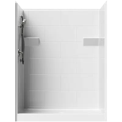 Image for 5' Curbed Shower with Simulated Tile - 60" x 32-5/8" Exterior Dimensions
