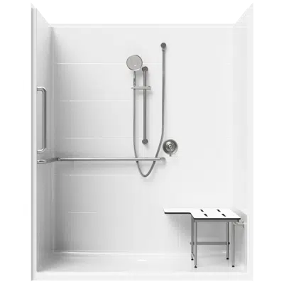 Image for 5' Roll-in Shower with Simulated Tile - 63" x 36" Exterior Dimensions