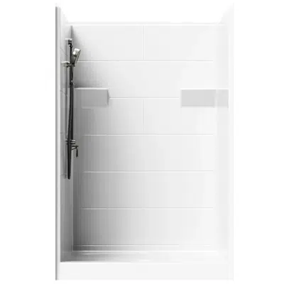 Image for 4' Curbed Shower with Simulated Tile - 51" x 39" Exterior Dimensions