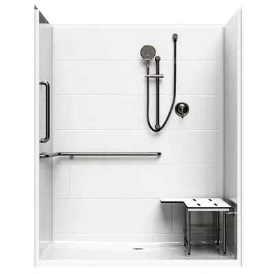 Image for 5' Roll-in Shower with Simulated Tile - 63" x 39" Exterior Dimensions