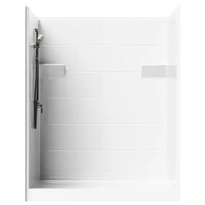 Image for 5' Curbed Shower with Simulated Tile - 62" x 38-5/8" Exterior Dimensions