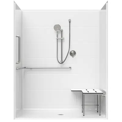 Image pour 5' Roll-in Shower with Simulated Tile - 62" x 36" Exterior Dimensions