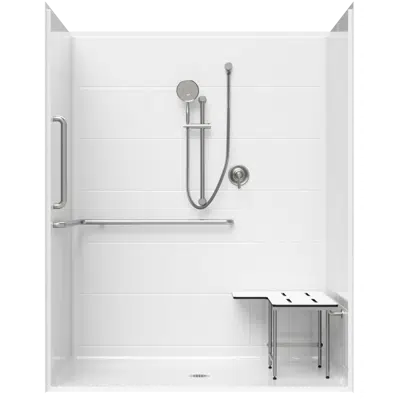 Image for 5' Roll-in Shower with Simulated Tile - 62" x 36" Exterior Dimensions