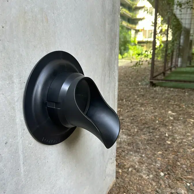 2" LokPlate™ Plastic Downspout Nozzle w/ Self-Locking Escutcheon Plate