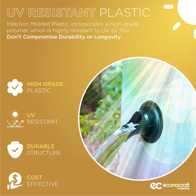 10" LokPlate™ Plastic Downspout Nozzle w/ Self-Locking Escutcheon Plate