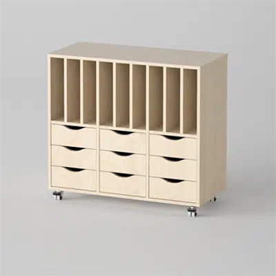 Image pour Cabinet Esther 9 drawers and 9 shelves, Birch