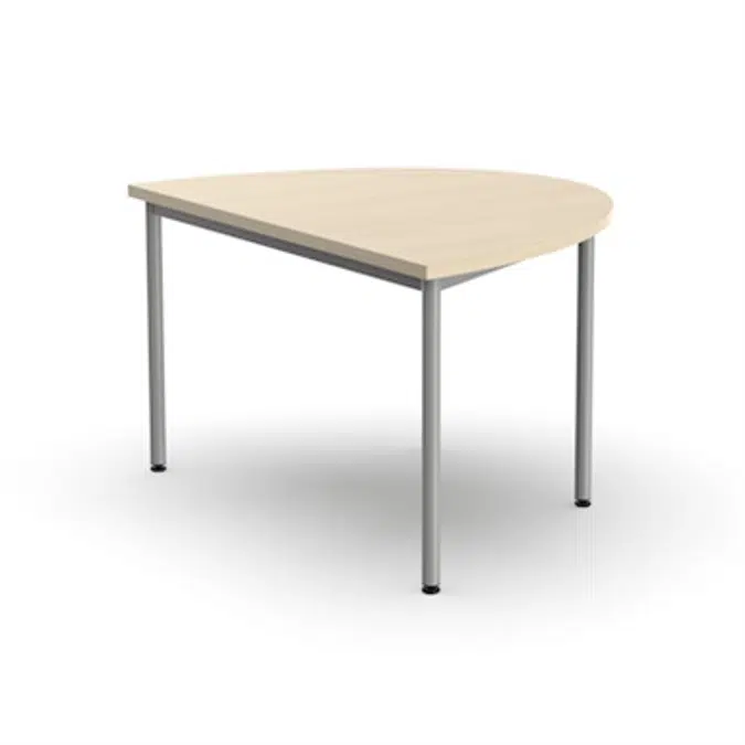 Student table silent HPL, semicircle, 120 x 90 cm