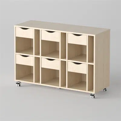 Image for Cabinet Astrid 6 drawers 6 ledges 6 shelves, Birch