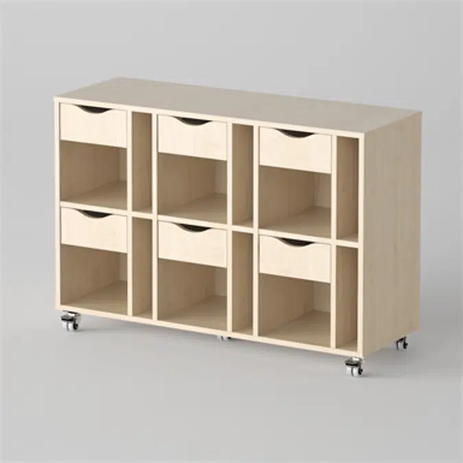 Cabinet Astrid 6 drawers 6 ledges 6 shelves, Birch