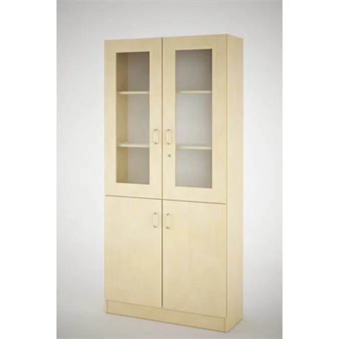 Material cabinet with upper glas doors 100 x 32 x 210