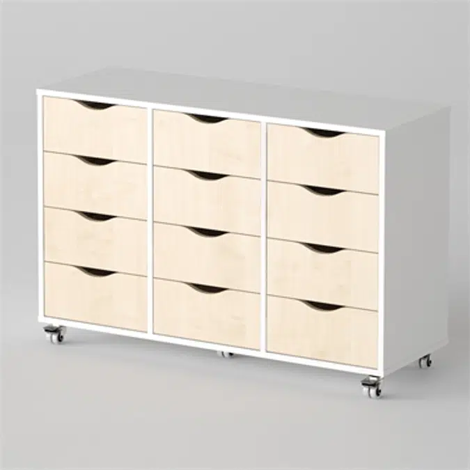 Cabinet Astrid 12 drawers, White