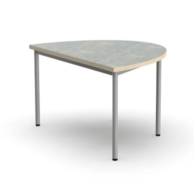 Student table silent Decibel, semicircle, 120 x 90 cm
