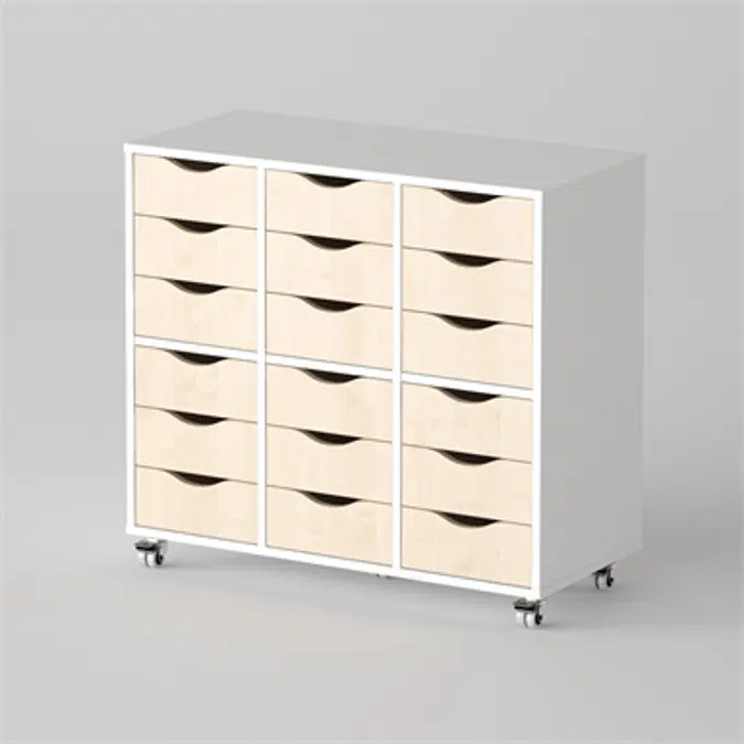 Cabinet Esther 18 drawers, White