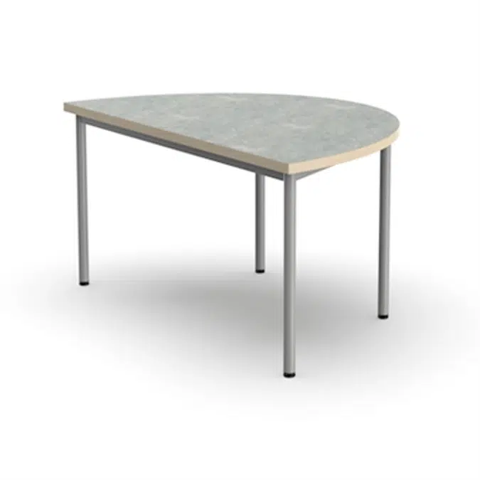 Student table silent Decibel, semicircle, 140 x 90 cm