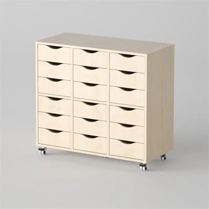 Cabinet Esther 18 drawers, Birch