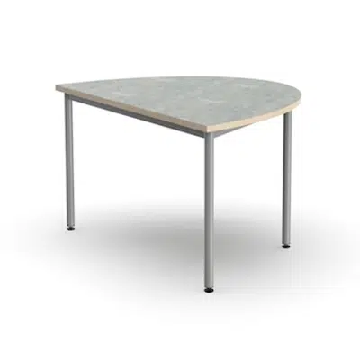 Student table Decibel, semicircle, 120 x 90 cm图像