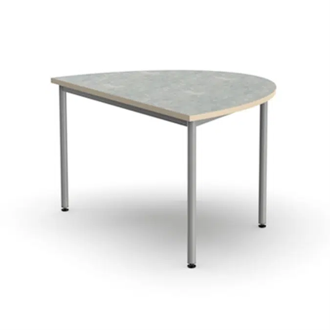 Student table Decibel, semicircle, 120 x 90 cm