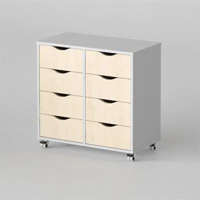 kuva kohteelle Cabinet Astrid 8 drawers, Light grey