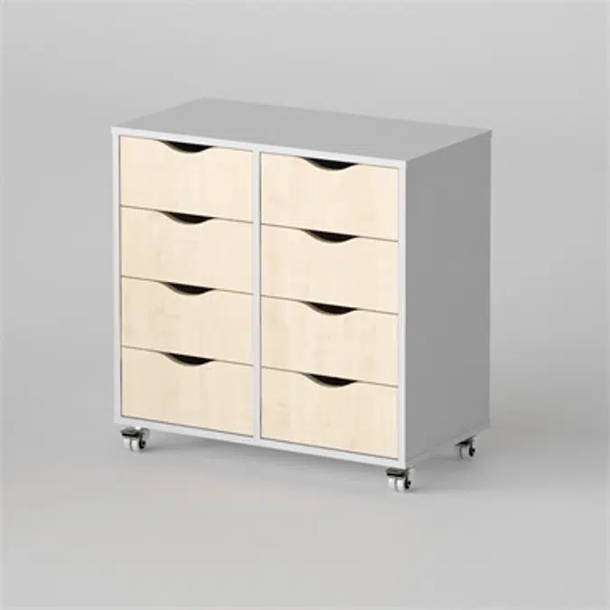 Cabinet Astrid 8 drawers, Light grey