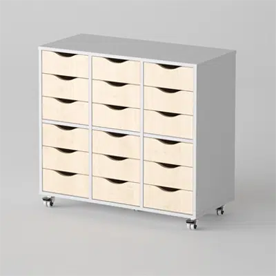 Image for Cabinet Esther 18 drawers, Light grey