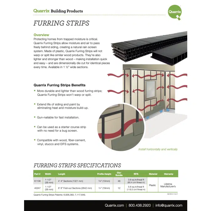 Quarrix Furring Strips - USA