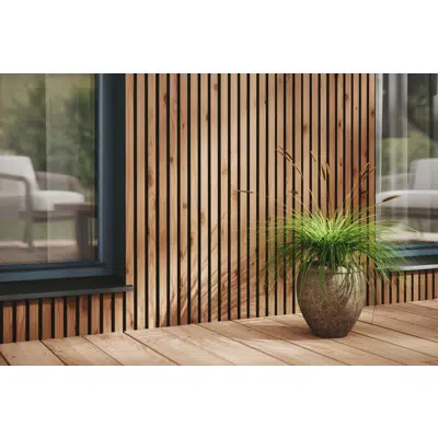 afbeelding voor Thermory Stripes thermo-radiata pine CAR3 Cladding