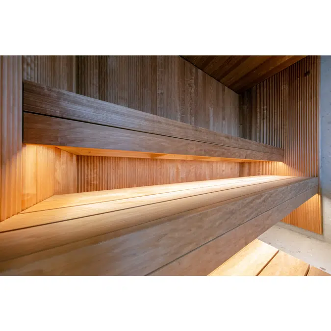Interior or Sauna - Thermo-Aspen Vire Wall Paneling