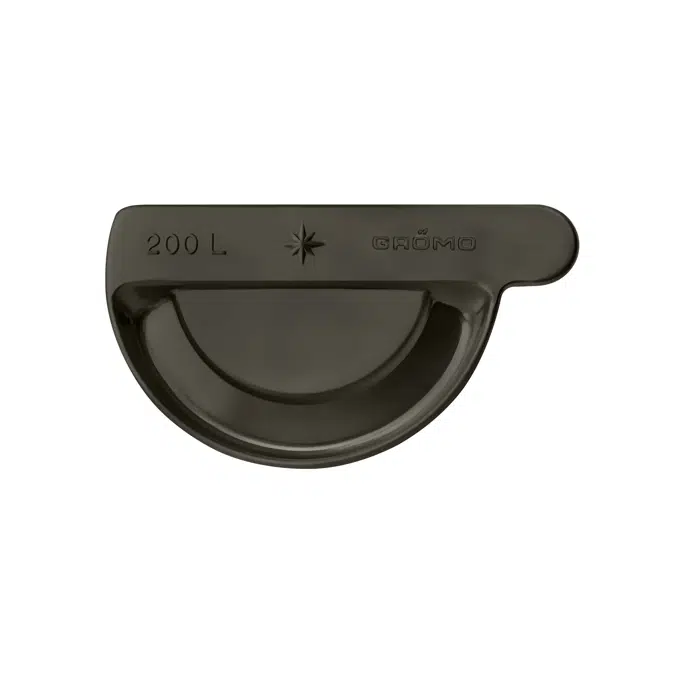 Plug-in gutter end cap half round left