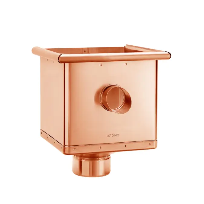 Hopper, cubic eccentric with overflow pipe