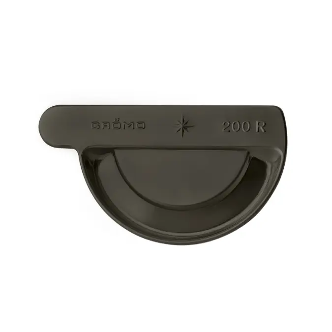 Plug-in gutter end cap half round right