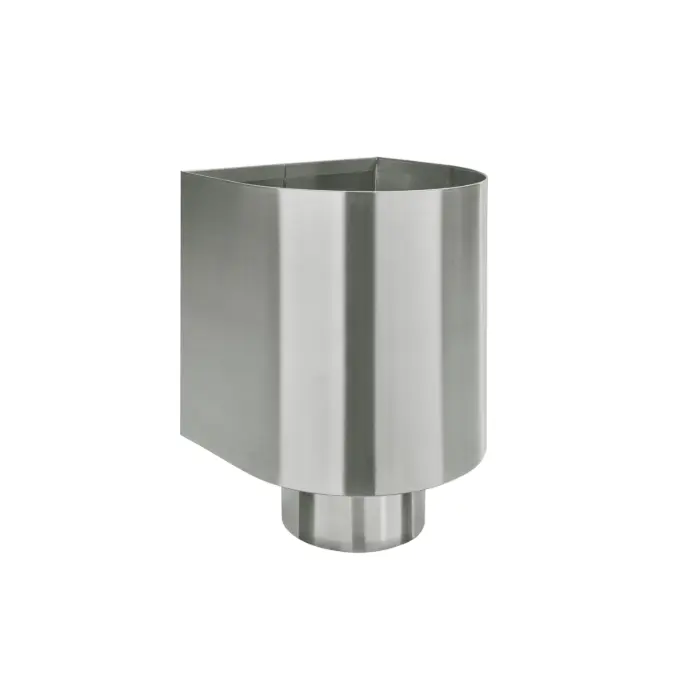 Flat roof hopper, half round without inflow
