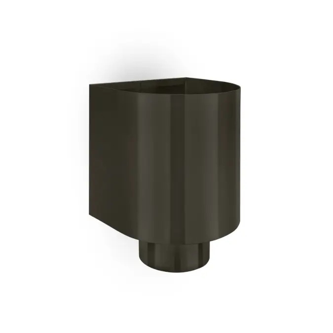 Flat roof hopper, half round without inflow