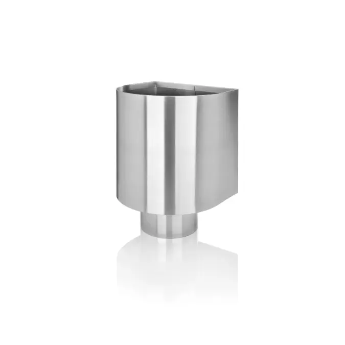 Flat roof hopper, half round without inflow