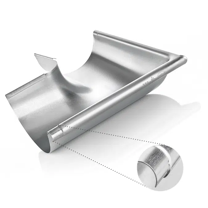 Gutter corner exterior corner, 90° half round