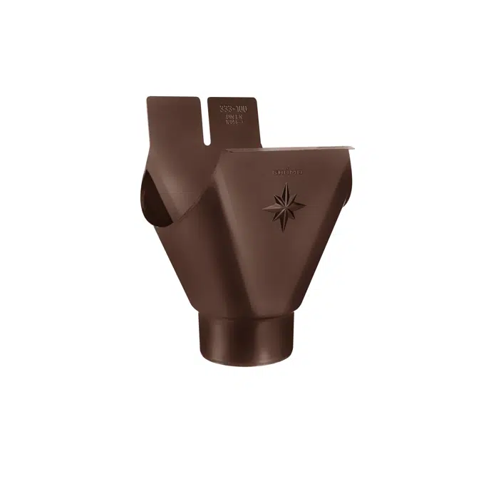 Plug-in gutter outlet oval - half round gutter