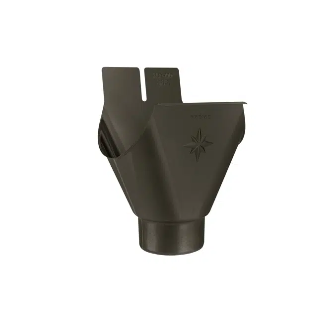 Plug-in gutter outlet oval - half round gutter