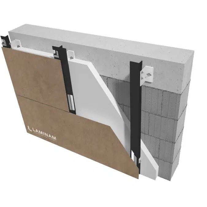 Ventilated façade/ Adhesive fixing system