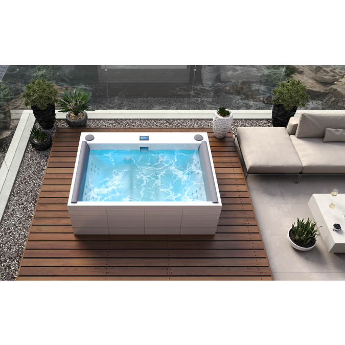 Aquatica Downtown Spa with Maridur® White Composite Panel